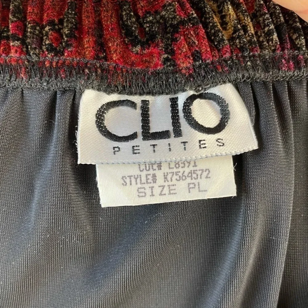 Vintage CLIO Velour Skirt Size Petite Large EUC